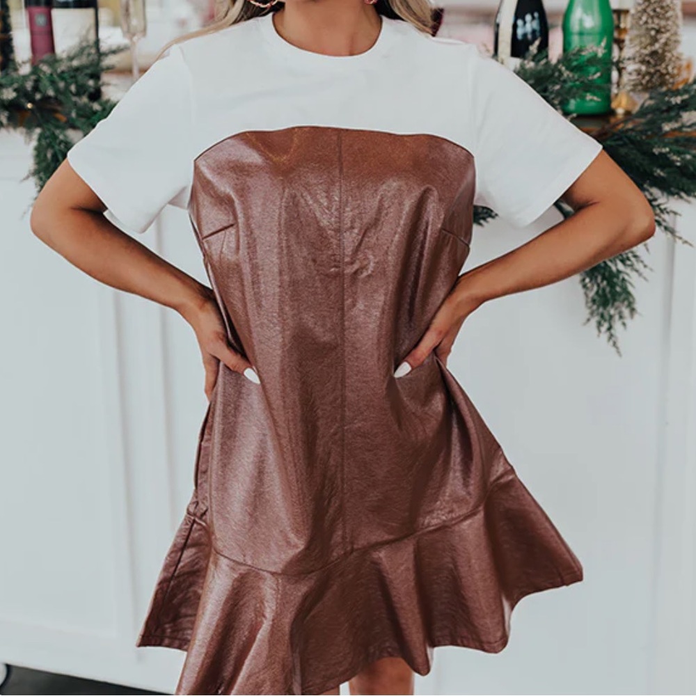 NWOT faux leather dress
